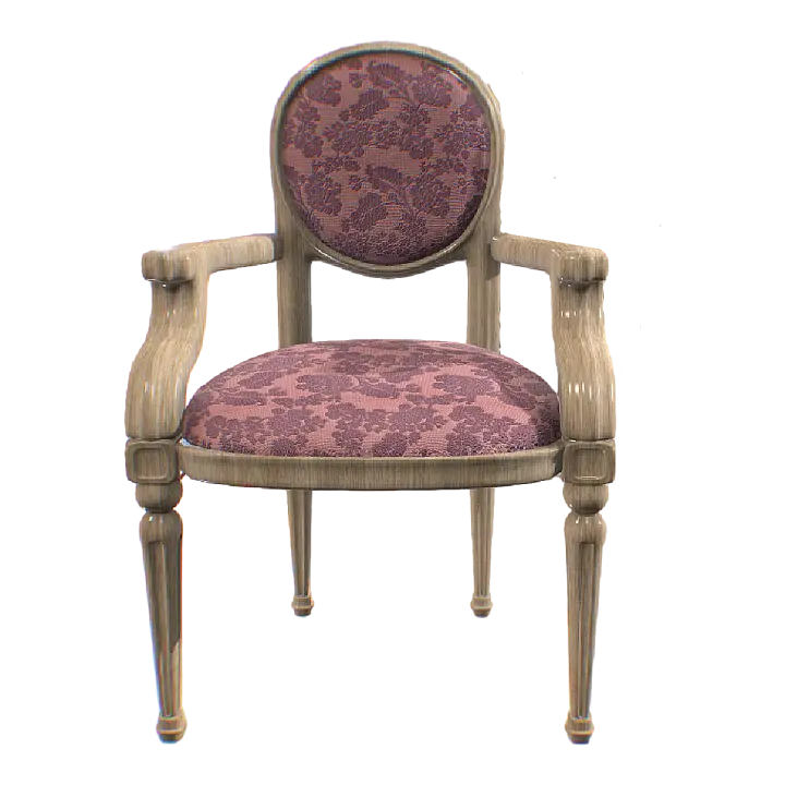 British style luxurious black walnut rose fabric armchair 3D model preview on Freecreat