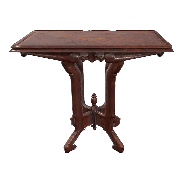 British Victorian Style Wooden Tea Table with Chicken Wings 3D model preview on Freecreat
