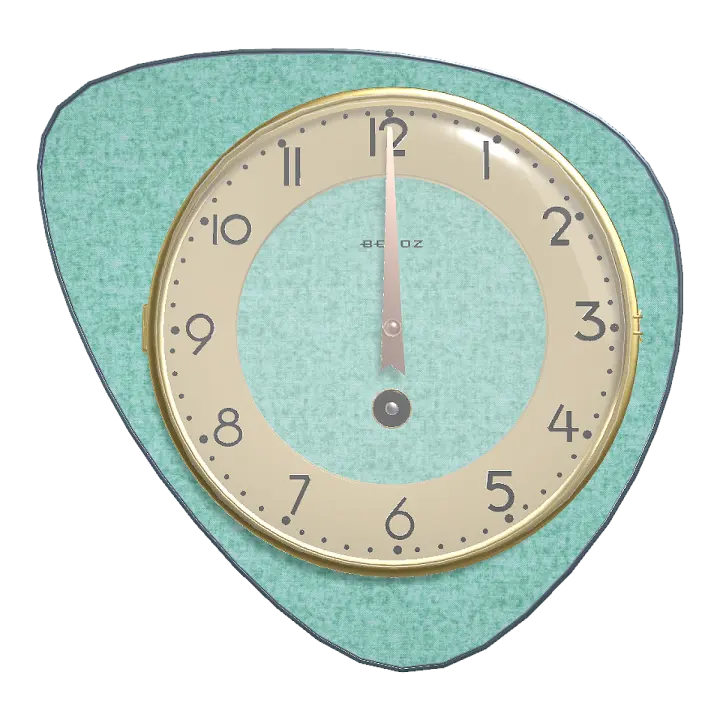 50 s French Creative Design Chrome Glass Porthole Fabric Wall Clock 3D model preview on Freecreat
