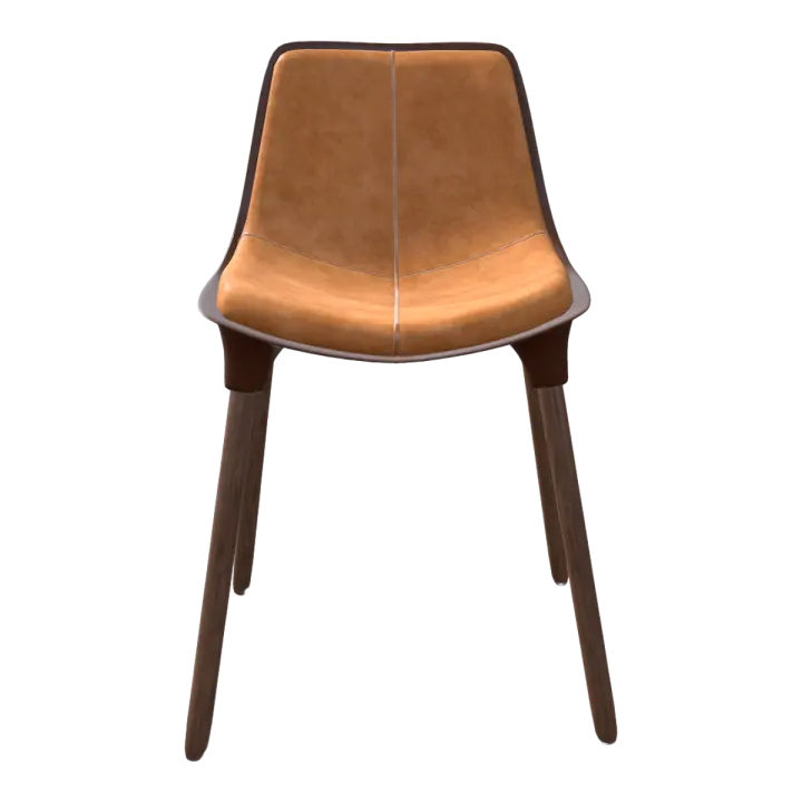 Italian Modern Style Chinese Fir Holder Plush Fabric Backrest Chair 3D model preview on Freecreat