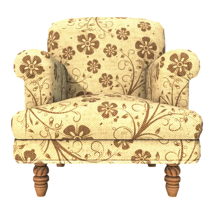 British-style Victorian retro style cotton velvet fabric sofa chair 3D model preview on Freecreat