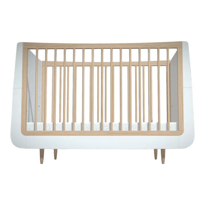French modern white birch crib 3D model preview on Freecreat