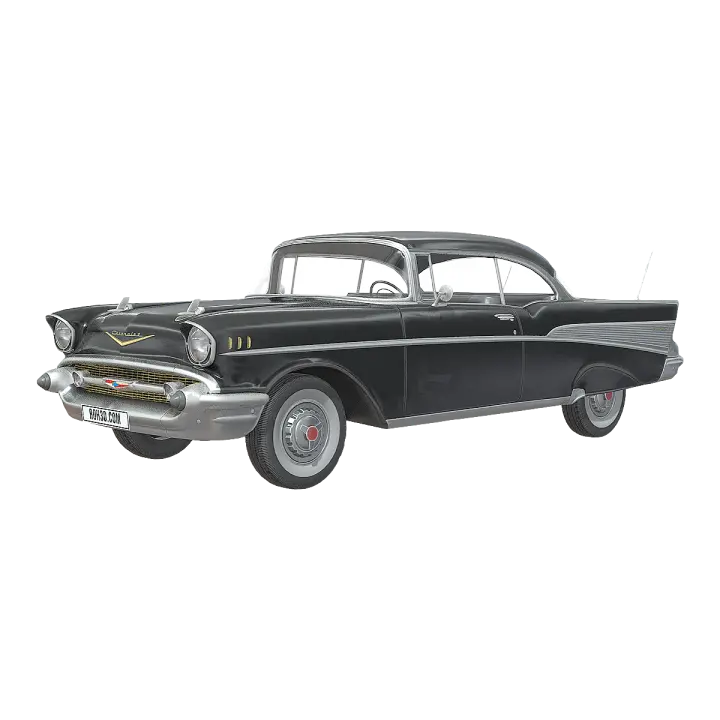 Chevrolet Bel Air 1957 Black 3D model preview on Freecreat