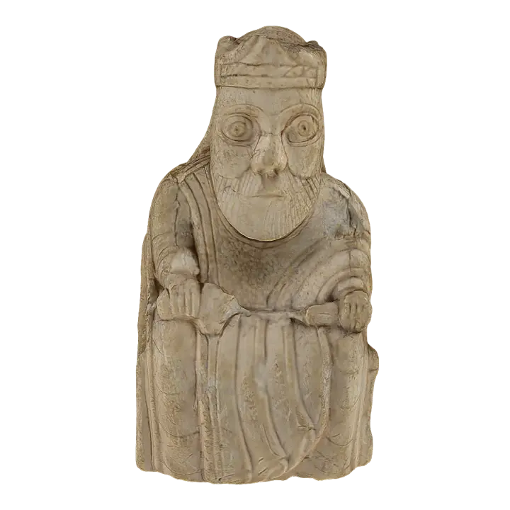 Ivory artifact "Louis Chess King" discovered on the island of Lewis in Scotland 3D model preview on Freecreat