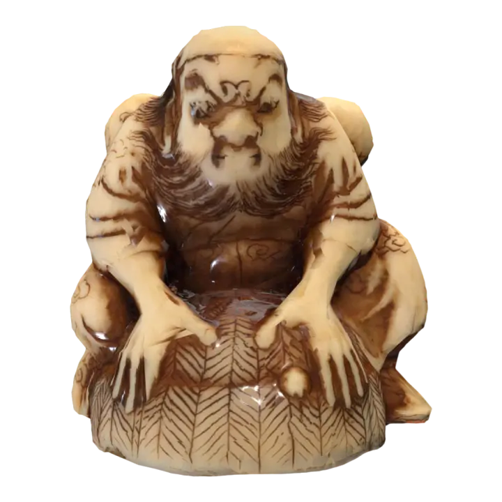 19th century Japanese ivory root sculpture "Mother of Ghosts Capturing Ghosts" 3D model preview on Freecreat