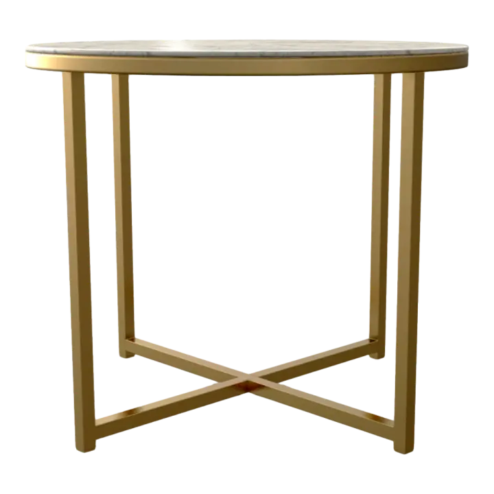 Nordic White Marble Gold Round Table 3D model preview on Freecreat
