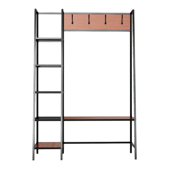 European-style Simple Solid Wood Storage Rack Hanger 3D model preview on Freecreat