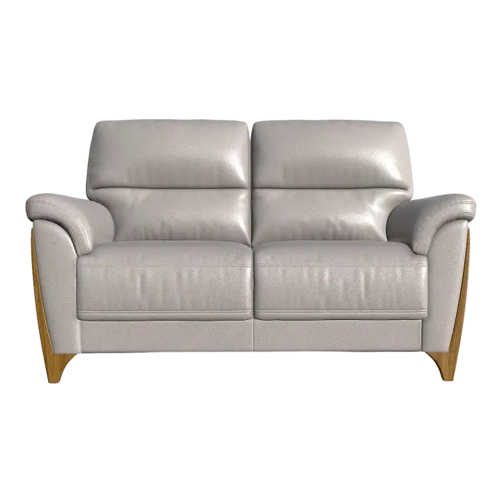Nordic Casual Milky White Leather Double Sofa 3D model preview on Freecreat