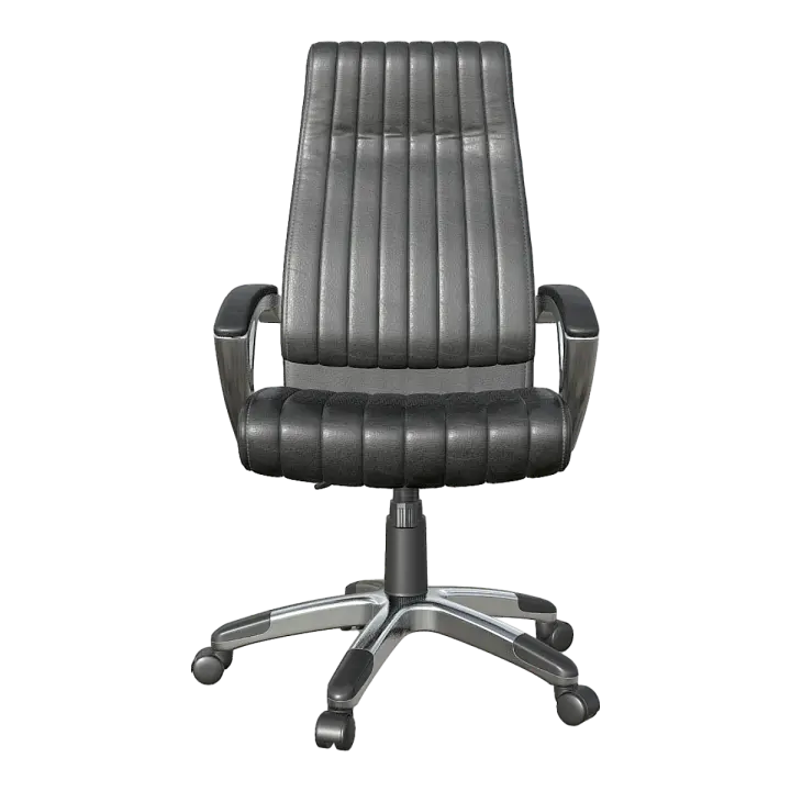 European-style black leather boss chair 3D model preview on Freecreat