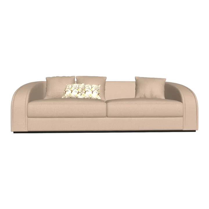 European-style Casual Light Brown Multi-person Sofa 3D model preview on Freecreat