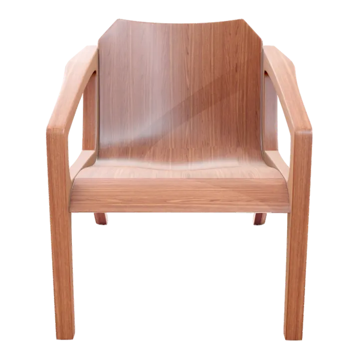 Household Simple Brown Solid Wood Casual Chair Tea Chair Casual Chair Armchair 3D model preview on Freecreat