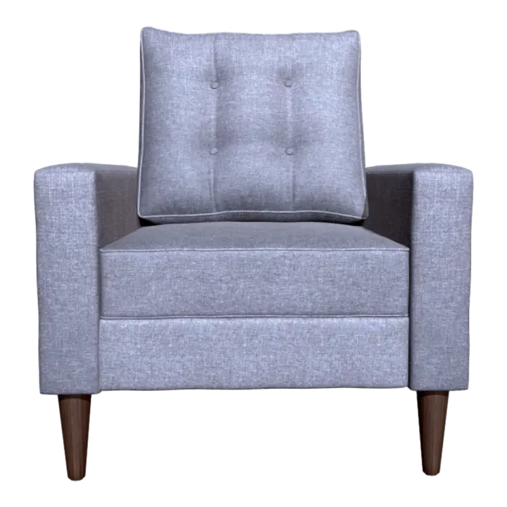 Modern Home Solid Wood Grey Fabric Single Sofa Chair 3D model preview on Freecreat