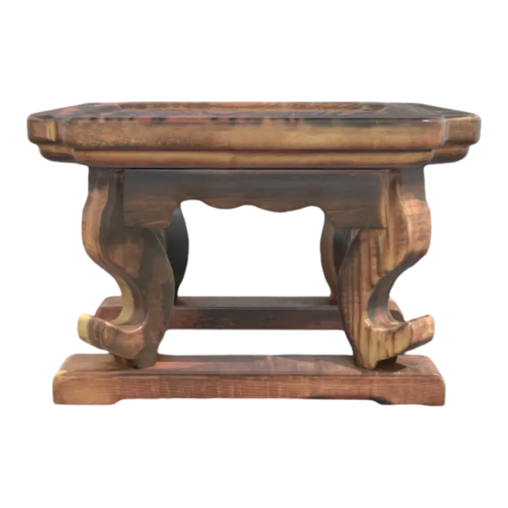 Chinese Classical Walnut Solid Wood Square Low Stool Shoe Changing Stool 3D model preview on Freecreat