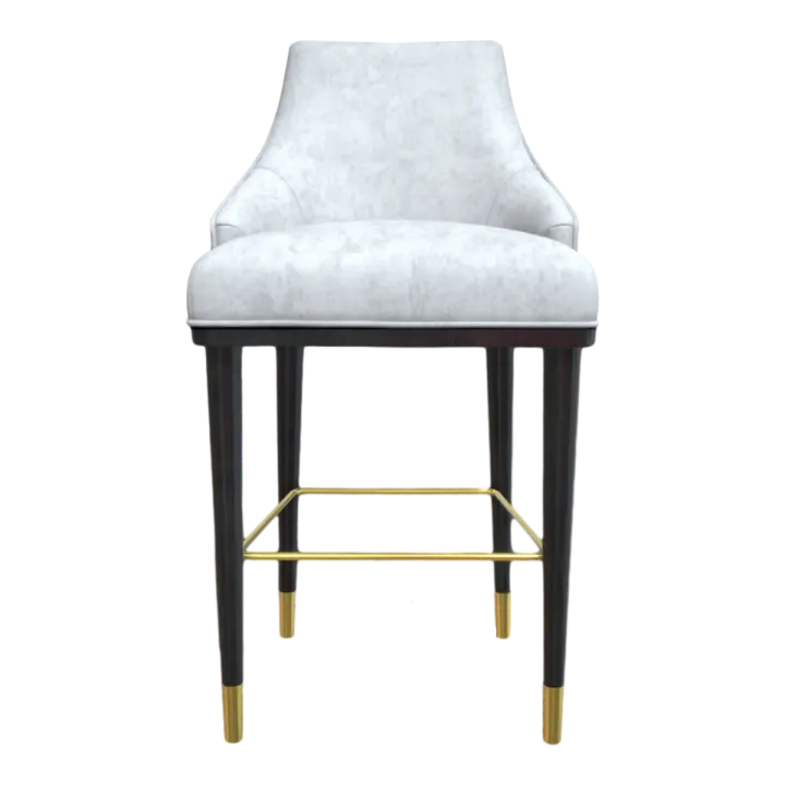 Nordic Home Metallic Grey Fabric Backrest High Foot Sofa Chair 3D model preview on Freecreat