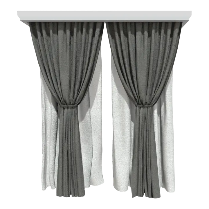 Nordic Home Hanging White Marble Black and White Two-color Fabric Vertical Stripe Double-layer Blackout Curtain 3D model preview on Freecreat