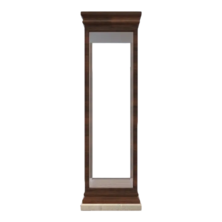 Museum Home Black Walnut Solid Wood Frame Gray Marble Base Square Glass Exhibition Cabinet-Small 3D model preview on Freecreat