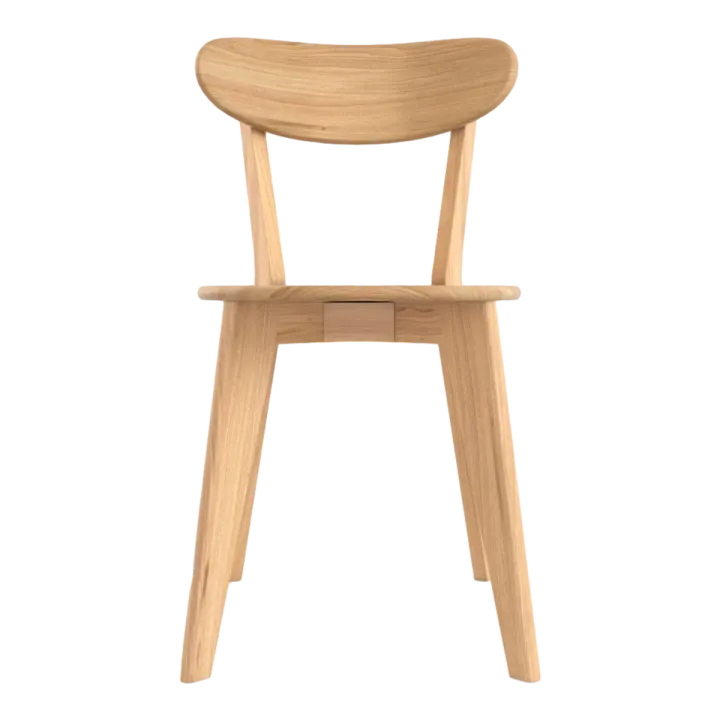 Nordic Home Oak Solid Wood Curved Backrest Round Solid Wood Chair Dining Chair 3D model preview on Freecreat