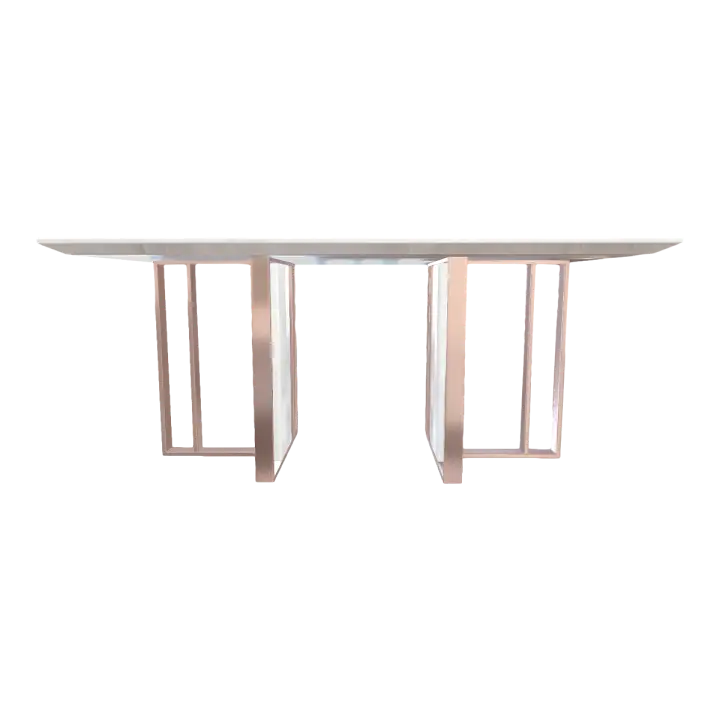 American Modern Light Luxury Metal Bracket White Pattern Marble Square Table Dining Table-Table 3D model preview on Freecreat