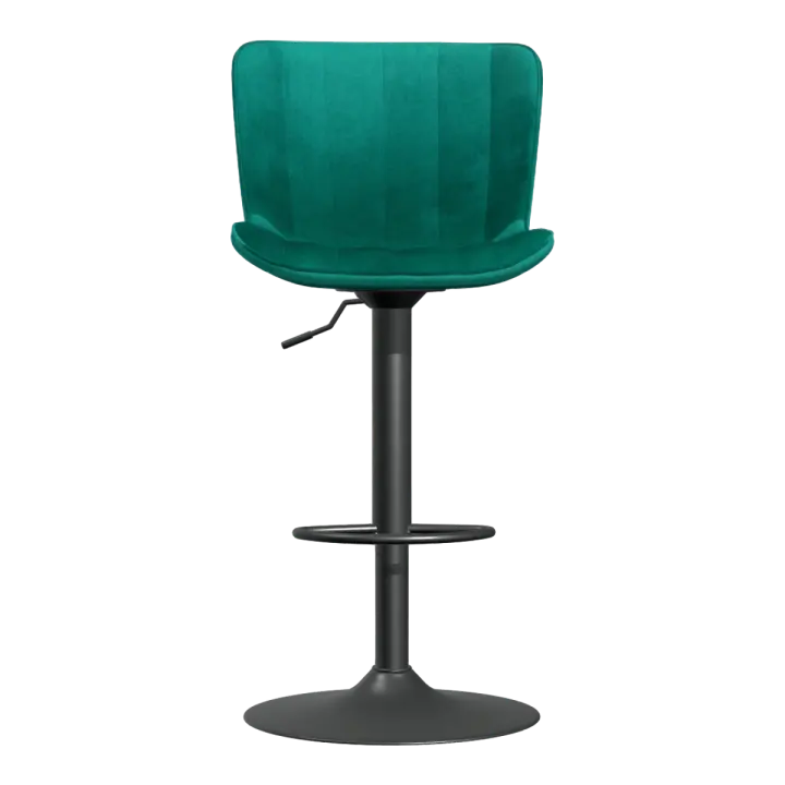 Bar Chair Leisure Hall Household Metal Base Dark Green Fabric Backrest High Chair Lifting Swivel Chair 3D model preview on Freecreat