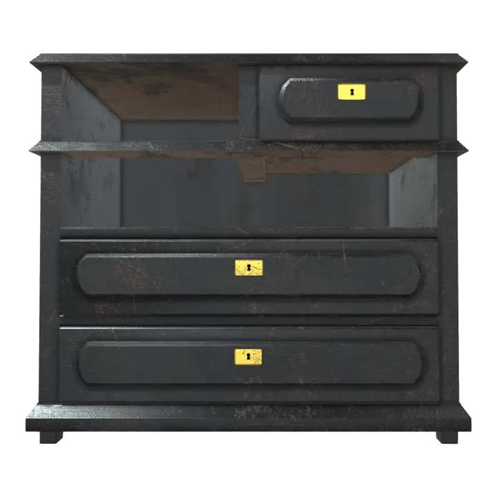 Home Old Ebony Solid Wood Drawer Cabinet Locker Key Cabinet 3D model preview on Freecreat