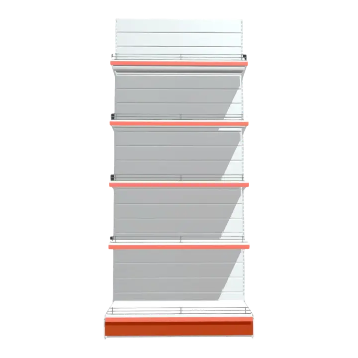 Shopping mall supermarket all stainless steel metal multi-layer iron fence rack shelf display rack-white 3D model preview on Freecreat
