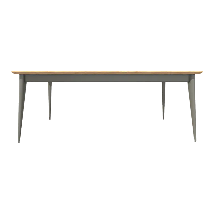 Modern Minimalist Metal Base Quadruple Oak Solid Wood Desktop Square Table Dining Table 3D model preview on Freecreat