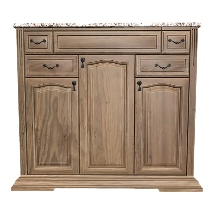 Nordic Metal Handle Granite Marble Desktop Dark Oak Solid Wood Multifunctional Single Door Drawer Cabinet Storage Cabinet 3D model preview on Freecreat