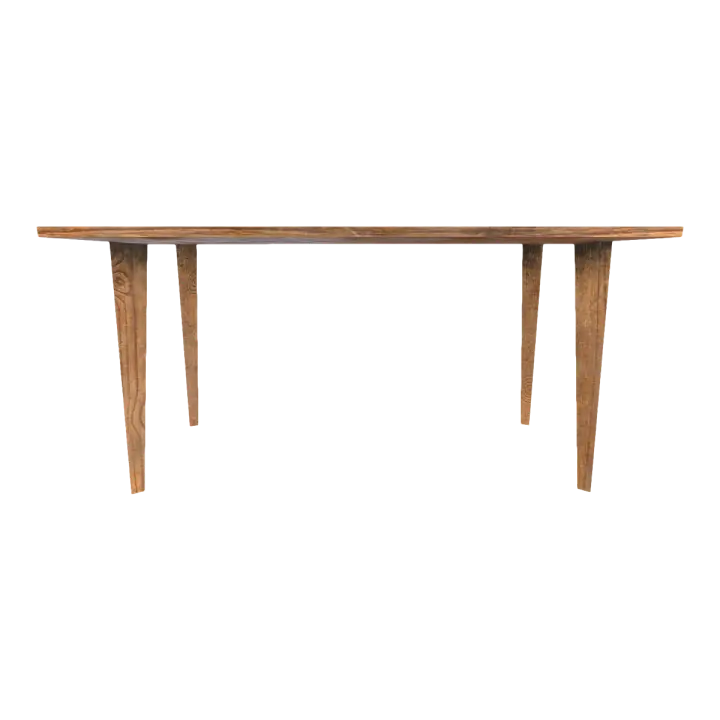 Simple All Black Walnut Solid Wood Square Table Long Table Four-legged Table Dining Table-Table 3D model preview on Freecreat