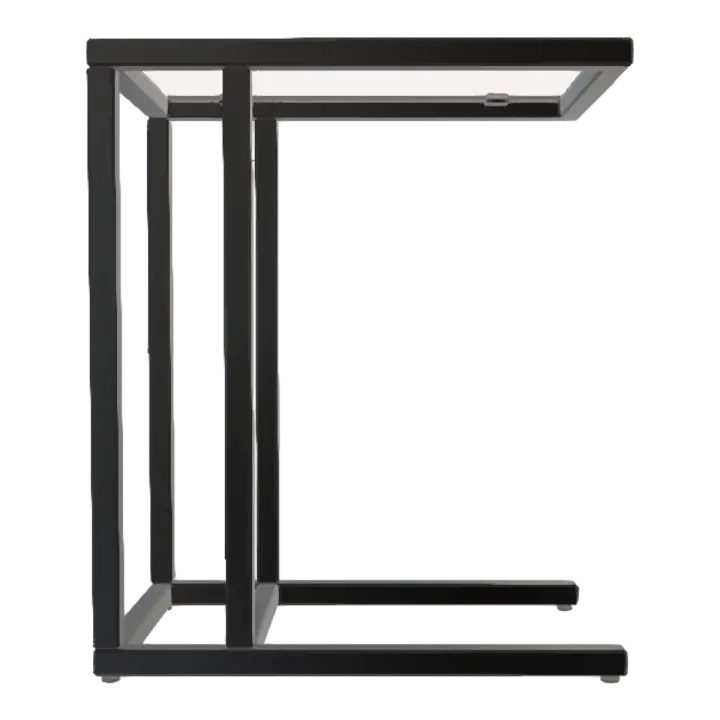 Modern bedroom table edge all stainless steel metal C-frame glass tabletop decoration rack display rack storage rack 3D model preview on Freecreat