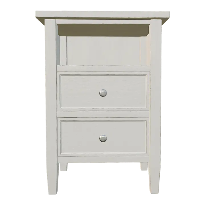Solid wood white paint drawer bedside table in the bedroom 3D model preview on Freecreat