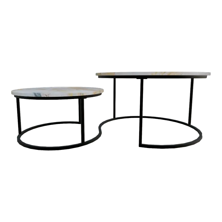 Home Creative S-shaped Double Marble Tea Table and Coffee Table 3D model preview on Freecreat