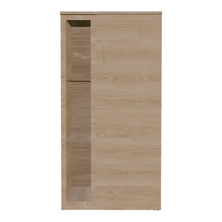 Household oak multifunctional shelf cabinet, entrance cabinet, glass frame 3D model preview on Freecreat